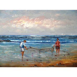 vissers op strand